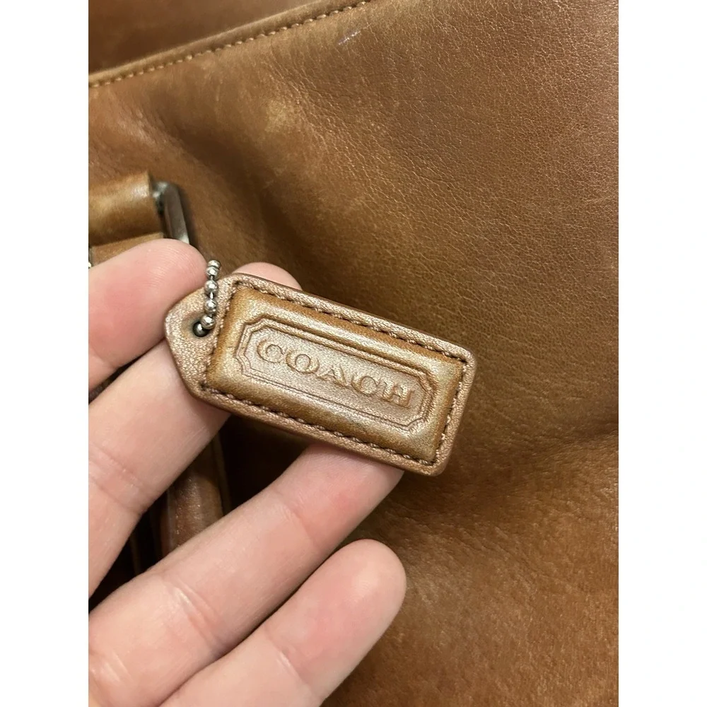 Vintage Coach Hampton Brown Leather Tote Bag 7515 Needs Restoring